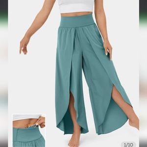 HALARA Breezeful High Waist Pocket Palazzo Flowy Split Wide Leg Pants